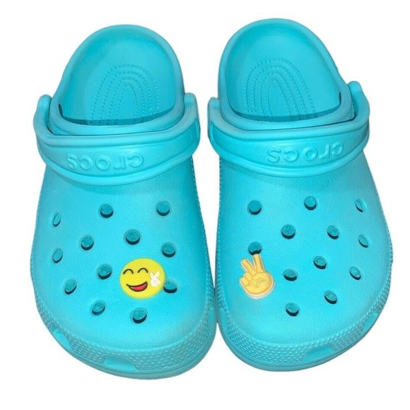 CROCS Shoes - Crocs Unisex Adults Ice Blue Slip On Classic Clogs Size 5 Men/7 Women